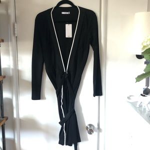 Black mango wrap dress